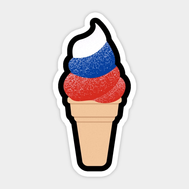 Funny Russian Flag Ice Cream Sticker by sqwear